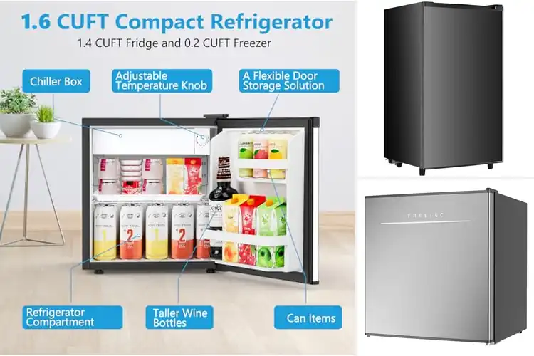 Detailed view of Best Inexpensive Quiet Mini Fridge With Freezer